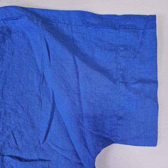 FLAX Designs Linen Top Womens 2G Blue Lagenlook Tunic Oversized Boho Shirt 24W - Picture 6 of 14